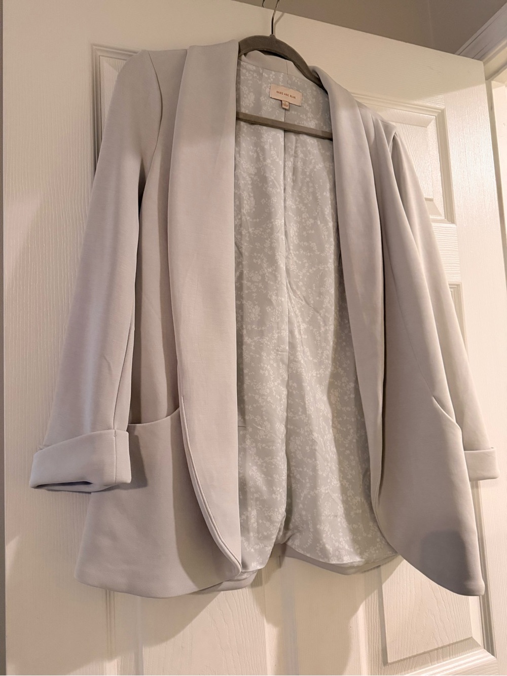 Light Gray Women’s Open-Front Blazer Jacket - Unbranded